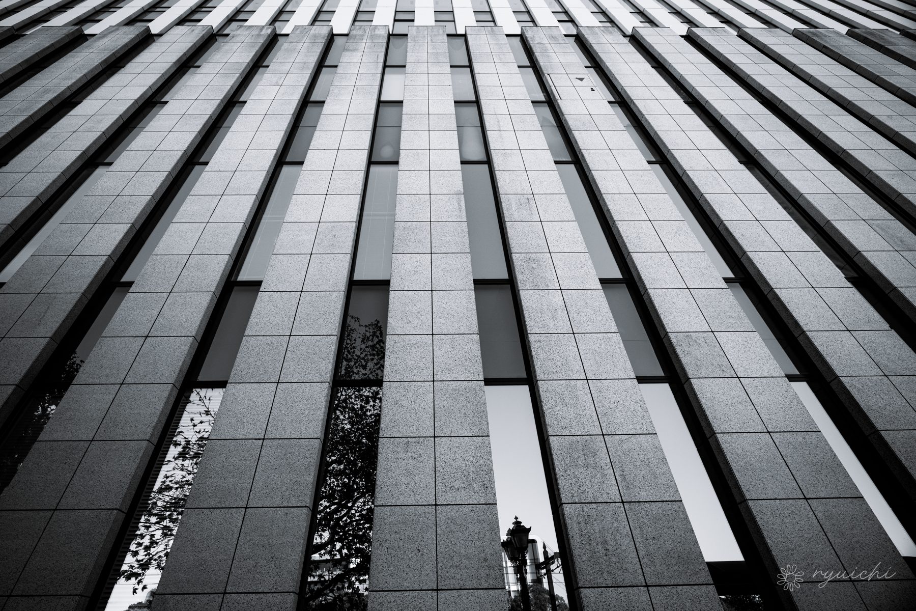 Rhythmic lines of a building facade